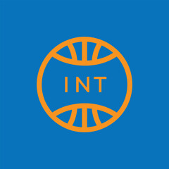 INT Basketball Company logo. INT Modern Sports logo design for entrepreneur and business. INT Team Branding best icon.
