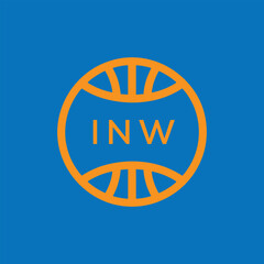 INW Basketball Company logo. INW Modern Sports logo design for entrepreneur and business. INW Team Branding best icon.
