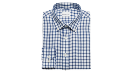 Folded checkered shirts crisp presentation