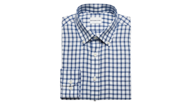 Folded checkered shirts crisp presentation