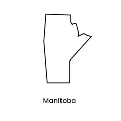 Manitoba Map Canada Province Silhouette Vector