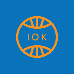 IOK Basketball Company logo. IOK Modern Sports logo design for entrepreneur and business. IOK Team Branding best icon.
