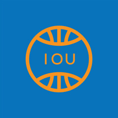IOU Basketball Company logo. IOU Modern Sports logo design for entrepreneur and business. IOU Team Branding best icon.
