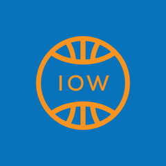IOW Basketball Company logo. IOW Modern Sports logo design for entrepreneur and business. IOW Team Branding best icon.

