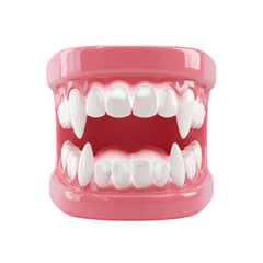 Obraz premium Vampire Teeth Prosthetics 3D Render.