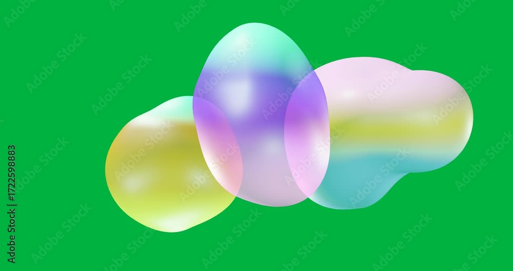 Aufkleber animation of glowing light blobs moving on transparent background