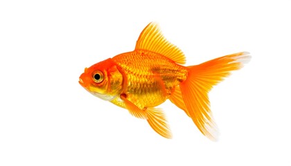 Goldfish profile against white (1)