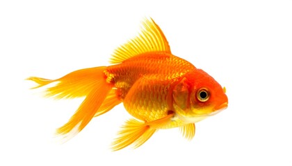 Goldfish profile against white