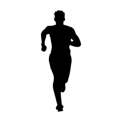 BLACK SILHOUETTE OF A RUNNING PERSON
