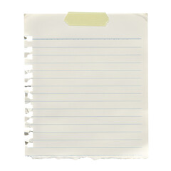 A blank lined notepad page with a yellow tape strip at the top, ready for writing notes or reminders