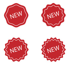 New Label collection set. Sale tags. Discount red banners and icons. Shopping Tags. Sale icons. Red isolated on white background, vector illustration EPS 10
