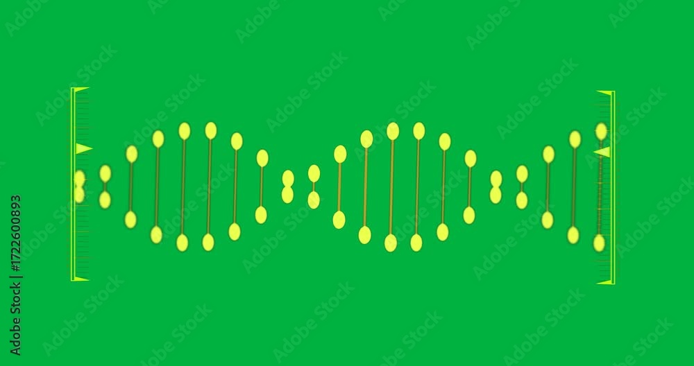 Poster animation of dna strand with data processing on transparent background