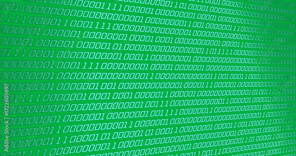 Poster animation of data processing on transparent background