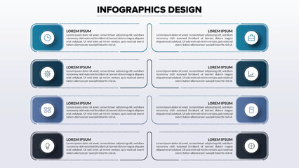 Modern 8-point comparison infographic with two columns, creating a professional side-by-side vector template for product analysis, pros and cons, or feature lists