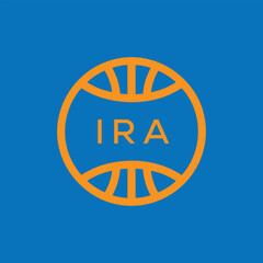 IRA Basketball Company logo. IRA Modern Sports logo design for entrepreneur and business. IRA Team Branding best icon.
