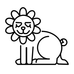 Cartoon icon of a lion