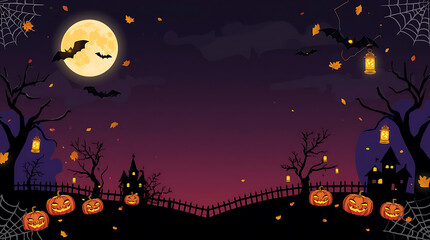 Halloween night background with pumpkin