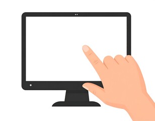 Hand pointing at computer screen (1)