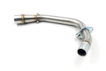 engine connector to motorcycle exhaust isolated on white background