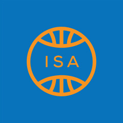 ISA Basketball Company logo. ISA Modern Sports logo design for entrepreneur and business. ISA Team Branding best icon.
