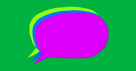 designer stacking three colored speech bubbles on transparent background for digital communication - Powered by Adobe