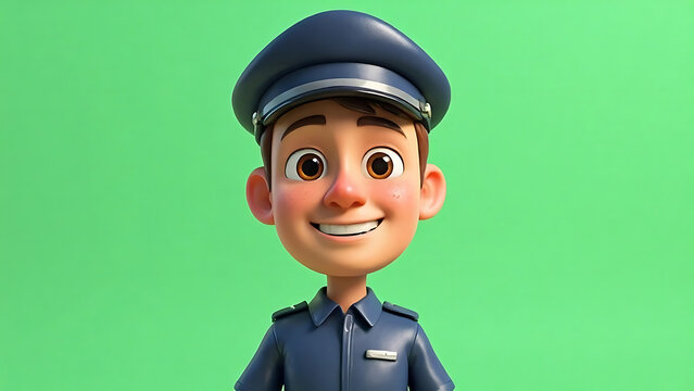 Smiling 3D cartoon boy holding smartphone on vibrant green background - Powered by Adobe