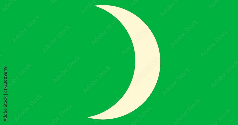 Poster stylized crescent moon graphic floating over transparent background, showing minimal tech design