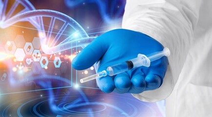 scientist holding testing tubes for pharmaceutical research
