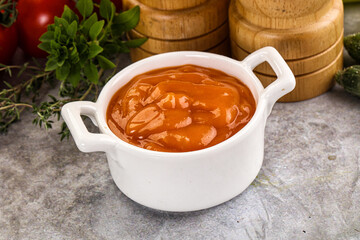 Tasty burger sauce in the bowl