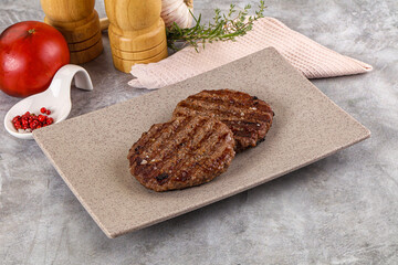 Grilled beef burger cutlet minced meat