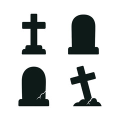 Obraz premium tombstone silhouette illustration for halloween