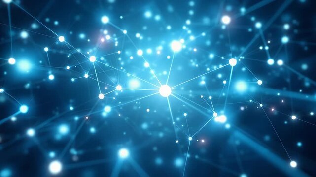 Abstract network of glowing points and lines, a visual representation of interconnectedness and data flow.