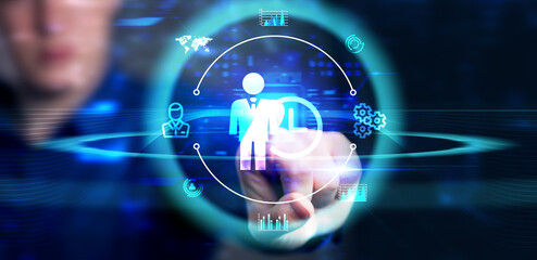 Business, Technology, Internet and network concept. Human Resources HR management recruitment...