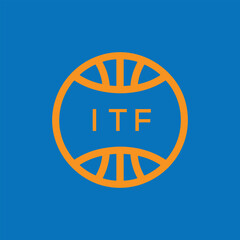 ITF Basketball Company logo. ITF Modern Sports logo design for entrepreneur and business. ITF Team Branding best icon.
