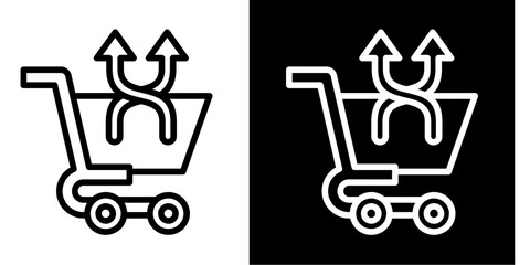 Cross-Selling  Icon Set White Style Collection