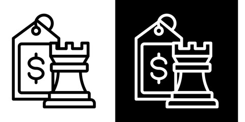 Pricing Strategy  Icon Set White Style Collection