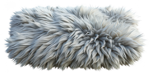 Gray Furry Rug Isolated Texture