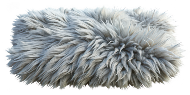 Gray Furry Rug Isolated Texture