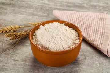 Wheat flour for cooking in the bowl