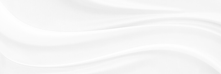 White gray satin texture that is white silver fabric silk panorama background with beautiful soft blur pattern natural.
