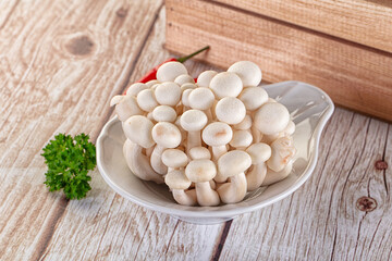 Raw asian mushrooms buna shimeji