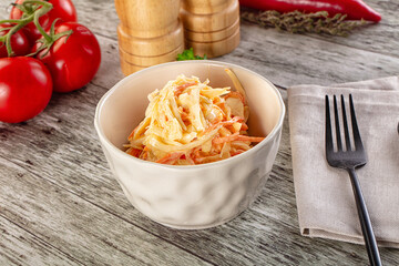 Vegan Coleslaw salad with cabbage and carrot