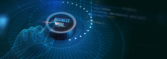 Business goal concept.Business, Technology, Internet and network concept. 3d illustration
