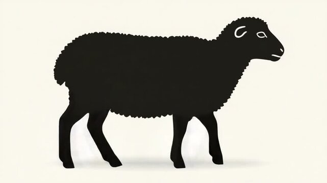 Black sheep silhouette profile