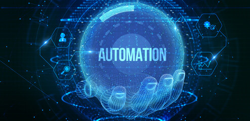 Business, Technology, Internet and network concept. Automation Software Technology Process System. 3d illustration