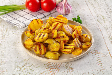 Grilled small baby young potato