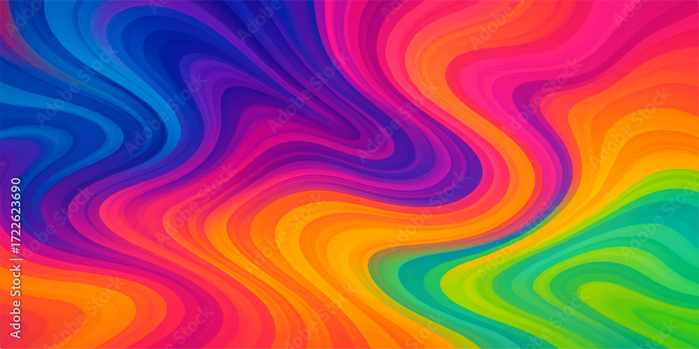 Aufkleber abstract, colorful background vector with a dynamic swirling fractal rainbow pattern