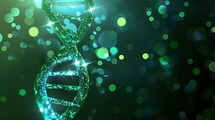 Green DNA helix graphic