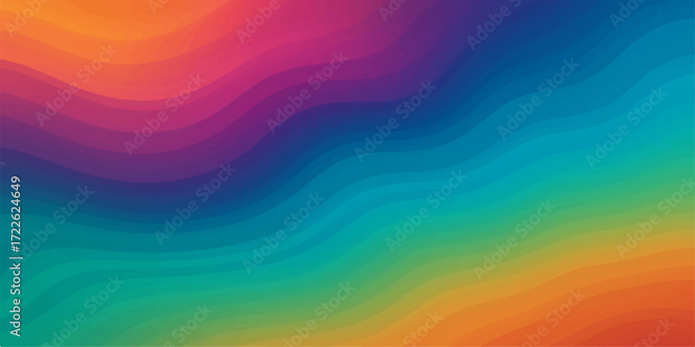 Poster abstract vector illustration of a bright rainbow color spectrum design with colorful wavy patterns a