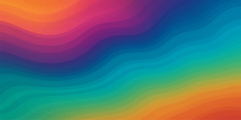 Abstract vector illustration of a bright rainbow color spectrum design with colorful wavy patterns and blurred light shapes